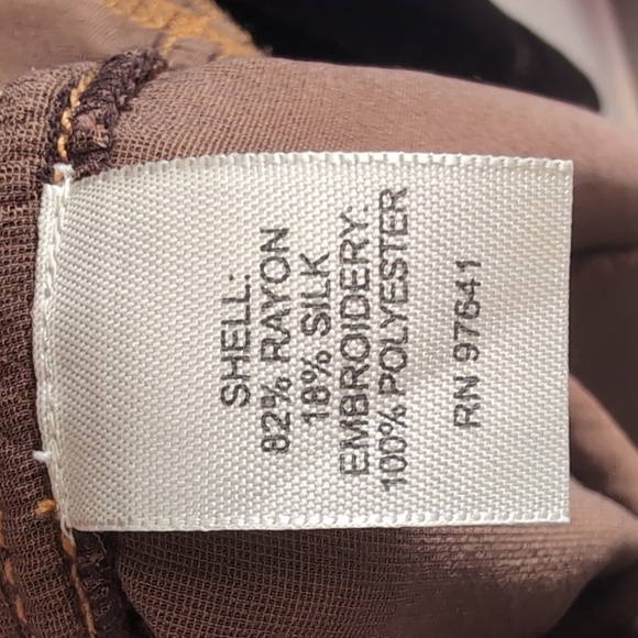 J. Jill Brown Velvet Floral Embroidered Top - Johnny Was Style - Picture 8 of 8